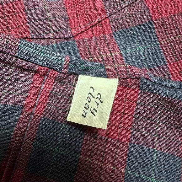 Vintage 70s Sir Pendleton Red Navy Blue Plaid Tartan 100% Wool Flannel Shirt L - Picture 7 of 7